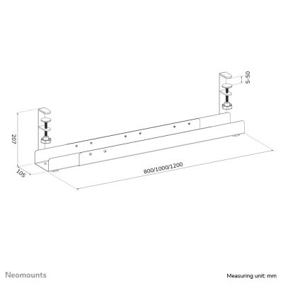12. Neomounts ADS07-120WH Kabelorganisator Schreibtisch-Kabelablage Weiß 1 Stück.