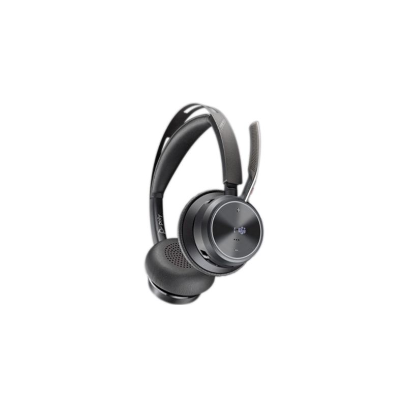 227. POLY Voyager Focus 2 Microsoft Teams-zertifiziertes USB-CC-Headset + USB-C/A-Adapter + Ladeschale