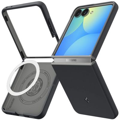 2. Spigen Nano Pop MagSafe Hülle für Samsung Galaxy Z Flip 8 – Schwarz und Grau