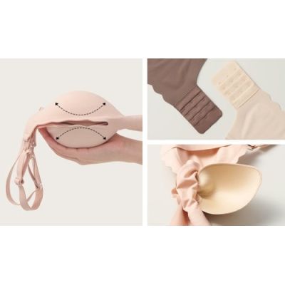 3. MOMCOZY YN46 Nahtloser Still-BH mit Blumenmuster, Nude, Größe S