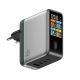 Cuktech AD1204U 120W Wandladegerät mit Display und USB-C-Kabel – Silber