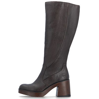3. Gefütterte braune Damen-Ankle-Boots mit Blockabsatz, Rieker 58090-25