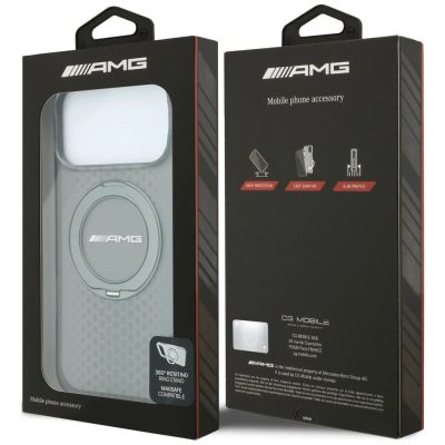 8. Mercedes AMG IML Doppellagige Urban Line Hülle mit Ringständer und MagSafe für iPhone 18 Pro Max / 17 Pro Max – Grau