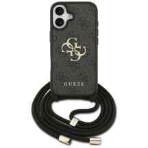 Guess 4G Big Logo Cord Strap Crossbody Case für iPhone 17 - Schwarz