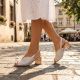 7. Sergio Leone SK471 goldene Damen-Sandalen mit hohem Absatz