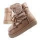 D.Franklin Damen Winter Schneestiefel, modisches Fellfutter, braun hoch