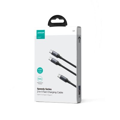 5. Joyroom Speedy Series S-A21 2in1 USB-C – USB-C/USB-C-Kabel 100 W 1,5 m – Schwarz