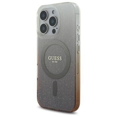 2. Guess IML Glitter Gradient MagSafe-Hülle für iPhone 16 Pro – braun
