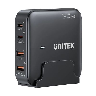 UNITEK Tischladegerät GAN 70W 2xUSB-A 2xUSB-C