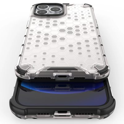 10. Honeycomb Handyhülle Schutzhülle mit TPU Rahmen für iPhone 13 Pro Max grün