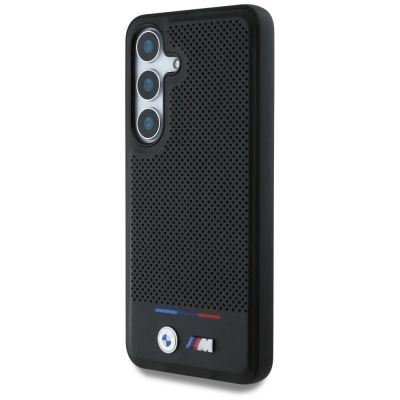 2. BMW Leder Tricolor Stripe MagSafe Hülle für Samsung Galaxy S25+ - Schwarz