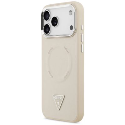 2. Guess MagSafe-Hülle mit Dreieckslogo für iPhone 17 Pro – Beige