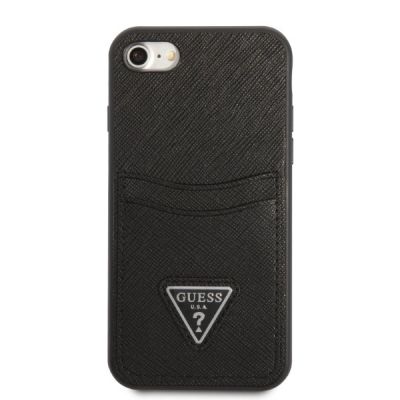 3. Guess GUHCI8PSATPK iPhone 7/8 SE 2020 / SE 2022 Hardcase schwarz/schwarz Hardcase Saffiano Triangle Logo Cardslot