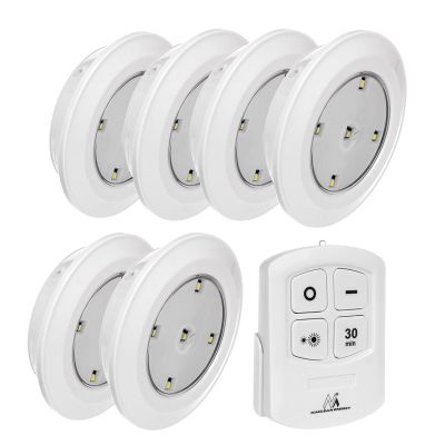 2. MACLEAN 6X Kabellose, batteriebetriebene LED-Lampe mit Fernbedienung MCE165