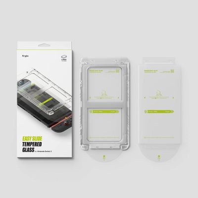 5. Ringke Easy Slide 2er-Pack gehärtetes Glas für Nintendo Switch 2 – Transparent