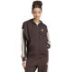 adidas Essentials Damen-Fleece-Hoodie mit 3 Streifen, durchgehendem Reißverschluss, braun, KX0784