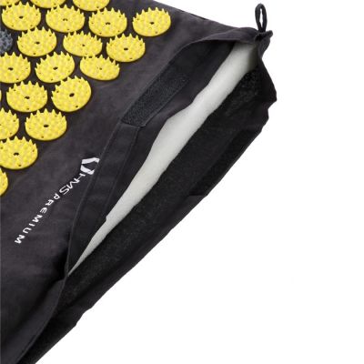 11. HMS AKM04 Premium Akupressurmatte, Schwarz, Set mit Kissen