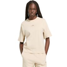 adidas Damen-T-Shirt mit kleinem Logo, cremefarben, KT0302