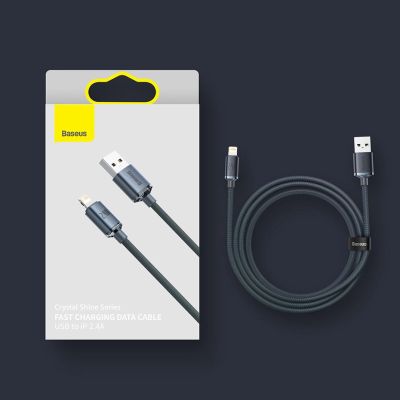 19. Baseus Crystal Shine Series Kabel USB-Kabel für schnelles Aufladen und Datenübertragung USB Typ A - Lightning 2.4A 1.2m blau (CAJY000003)