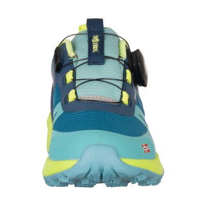 3. Trollkids Trollfjord Hiker Low XT Wasserdichte Schuhe Harbor Blue/Spring Leaf/Aquamarine Mist