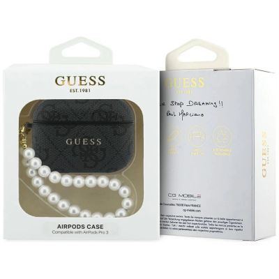 4. Guess 4G Pearl Strap Case für AirPods Pro 3 - Schwarz