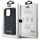 8. Karl Lagerfeld Leder-Monogramm-Metalllogo-MagSafe-Hülle für iPhone 15 Pro – Schwarz