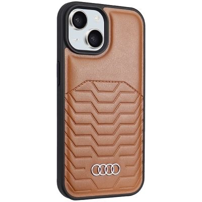 6. Audi Kunstlederhülle mit MagSafe für iPhone 15 / 14 / 13 – braun