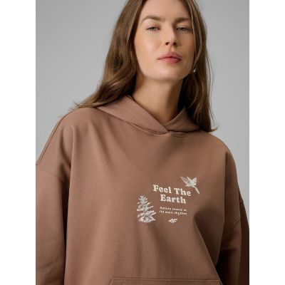 5. Lockerer Damen-Sweatshirt mit Kapuze 4F 4FRSS26TSWSF2836-83S