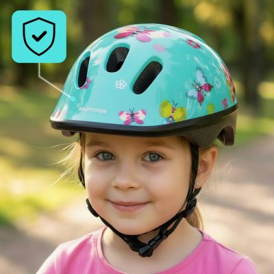 49. METEOR KS06 Schmetterlinge Kinder Fahrradhelm
