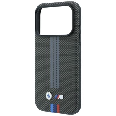 6. BMW M Quadrille Kevlar Dreifarben-Print-Lines MagSafe Hülle für iPhone 18 Pro / 17 Pro - Dunkelgrau