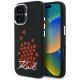 Karl Lagerfeld Silikonhülle mit Herzlogo und MagSafe-Funktion für iPhone 16 – Schwarz
