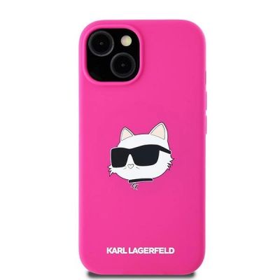 3. Karl Lagerfeld Silikon Choupette Head MagSafe Hülle für iPhone 15 Plus / 14 Plus – Rosa