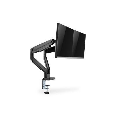 28. Doppelter Schreibtischarm (Klemme) für 2 x LCD-Monitore, max. 32 Zoll, max. 2 x 9 kg, neig- und schwenkbar, schwarz