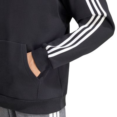 5. adidas Essentials Herren-Hoodie mit 3 Streifen aus French Terry, Schwarz, KY6605