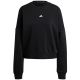 2. adidas Essentials Feelcozy Damen-Sweatshirt mit kleinem Logo, Schwarz, JC5932