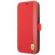 Ferrari FESAXFLBKP13SRE iPhone 13 mini 5.4" rot/rotes Buch On Track Carbon Stripe