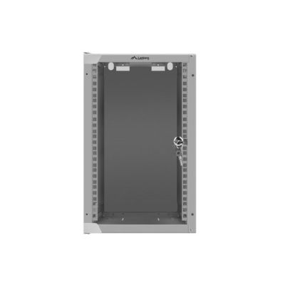 6. Lanberg WF10-2309-10S Rack-Schrank (9 HE; 462 mm / 280 mm / 310 mm; Wandmontage; Glas; 10"; Grau)