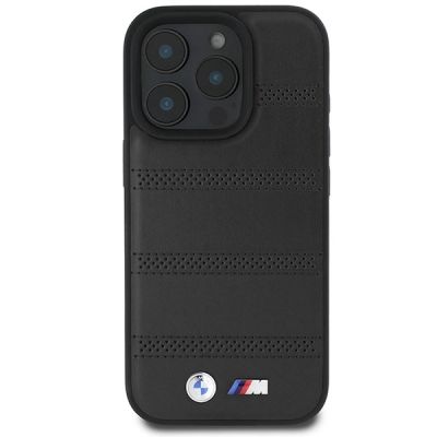 3. BMW M Perforated And Stitched Line MagSafe-Hülle für iPhone 16 Pro – Schwarz