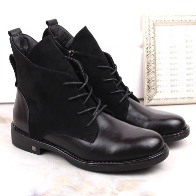 12. Isolierte flache Stiefeletten Potocki W WOL88C schwarz