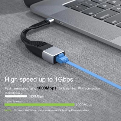 7. Techly ICOC USBC-RJ45 Netzwerkkabel Schwarz 0,144 m