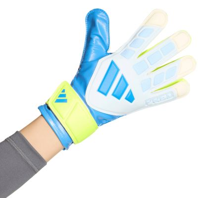 2. adidas Predator Trainings-Torwarthandschuhe für Kinder, Weiß, Gelb und Blau KA7793