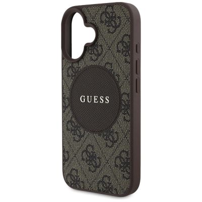 6. Guess 4G Circle Classic Logo MagSafe Hülle für iPhone 16 - Braun