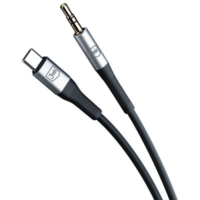 2. 3mk AUX-Miniklinkenkabel (3,5 mm) / USB-C-Kabel – silber
