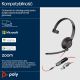 58. POLY Blackwire 5210 Einohr-USB-C-Headset + 3,5-mm-Klinkenstecker + USB-C/A-Adapter