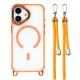 iPhone 17 Hülle mit verstellbarem Schultergurt und MagSafe-kompatiblem Kamerarahmen als Ständer – Orange