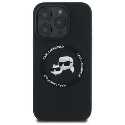 3. Karl Lagerfeld KLHMP16XSKCHTCK iPhone 16 Pro Max 6,9" schwarz/schwarz Hardcase Silikon Karl&Choupette Heads MagSafe