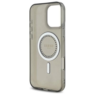 7. Guess IML Strassstein-MagSafe-Hülle für iPhone 16 Pro Max – Schwarz
