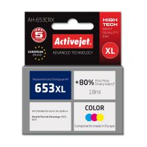Activejet AH-653CRX Tintenpatrone (ersetzt HP 653XL 3YM74AE; Premium; 320 Seiten; 18 ml, Farbe)