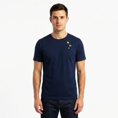 3. Wood Ace Patches T-Shirt Marineblau - 10235704-2222-Navy