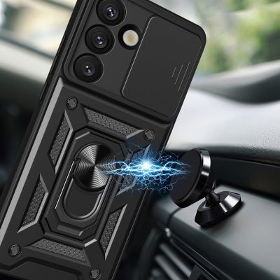 3. Hybrid Armor Camshield Hülle für Samsung Galaxy S26 Plus - Schwarz